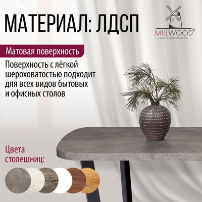 Столешница для стола Millwood Закругленная 160x80x3.6