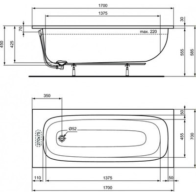 Ванна акриловая Ideal Standard I.Life / T475901