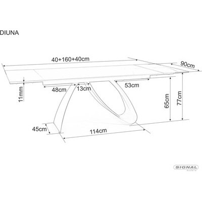 Обеденный стол Signal Diuna 160-240/90