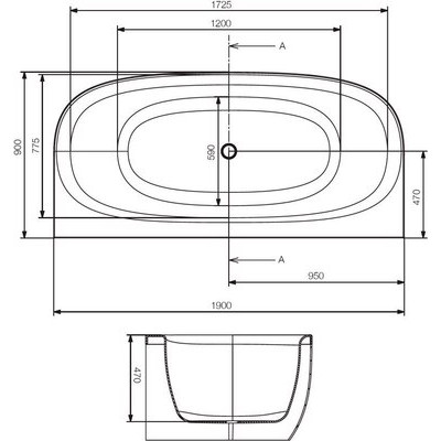 Ванна акриловая Jaquar JBT-WHT-ARC190FX