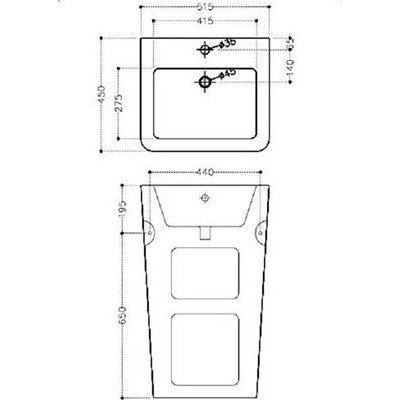 Умывальник Jaquar KUS-WHT-35401