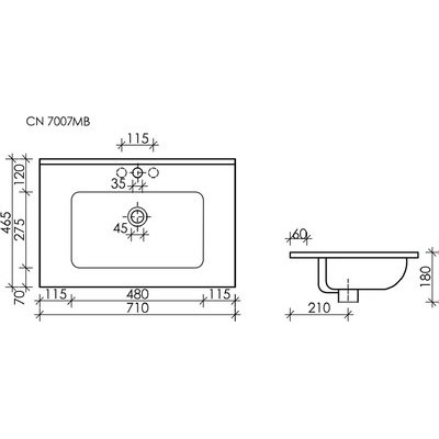 Умывальник Ceramica Nova Element CN7007MB