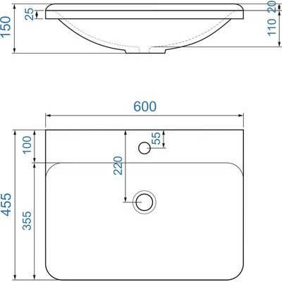 Умывальник Madera Solo.08.60/W/RL / 4680173710430