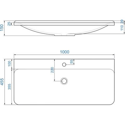 Умывальник Madera Solo.08.100/W/RL / 4680173710454