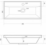 Умывальник Madera Classica Slim 80x36