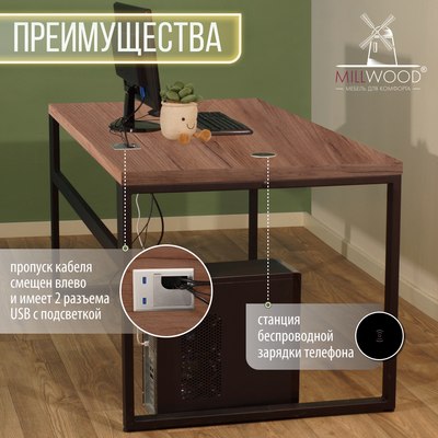 Компьютерный стол Millwood Каир Смарт 160x80x74.2