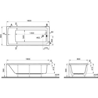 Ванна акриловая VitrA 55840001000