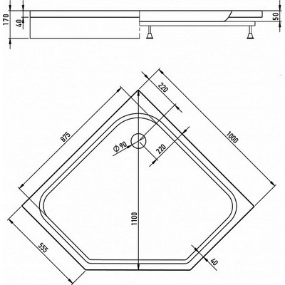 Душевой уголок Alex Baitler AB 215-100 + поддон AB10017V-1