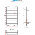 Полотенцесушитель водяной Ростела Дуэт Квадрат 80/7 (1/2