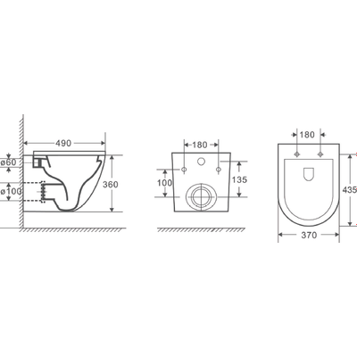 Унитаз подвесной D&K Matrix DT1396516