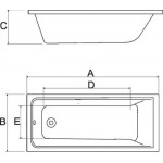 Ванна акриловая Alba Spa Gamma 180х70