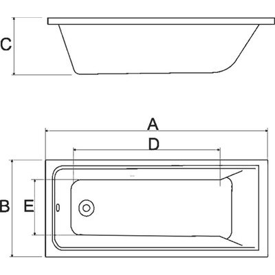 Ванна акриловая Alba Spa Gamma 180х70