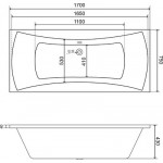 Ванна акриловая Lauter Olympia 170x75 с каркасом 220000К2 / 21100075