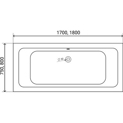 Ванна акриловая Lauter Olympia 170x75 с каркасом 220000К2 / 21100075