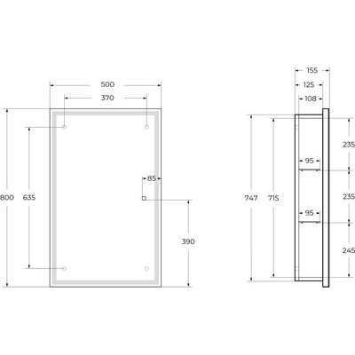 Шкаф с зеркалом для ванной BelBagno SPC-GRT-500/800-1A-LED-TCH