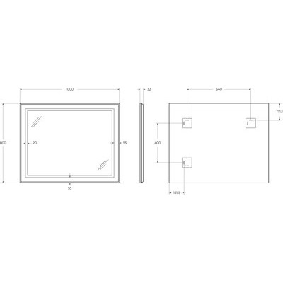 Зеркало BelBagno SPC-KRAFT-1000-800-SENS-AL