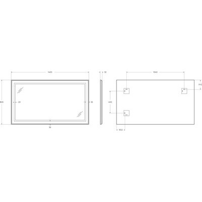 Зеркало BelBagno SPC-KRAFT-1400-800-SENS-NERO