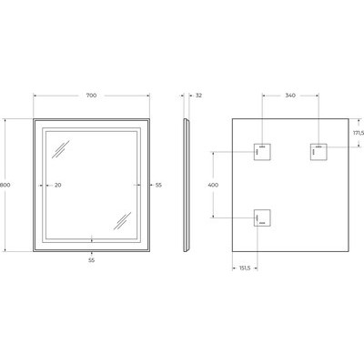 Зеркало BelBagno SPC-KRAFT-700-800-SENS-AL