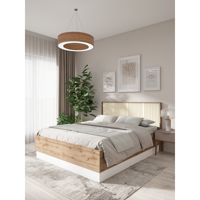 Двуспальная кровать EcoWood Зелль 180x200 / ECO.001.00068.180-200.376WML/1015-2