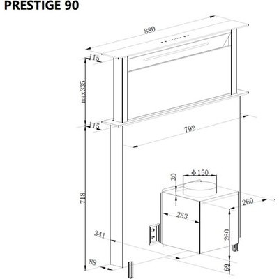 Вытяжка скрытая Maunfeld Prestige 90