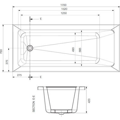 Ванна акриловая Jaquar Fonte JBT-WHT-FONT170FX