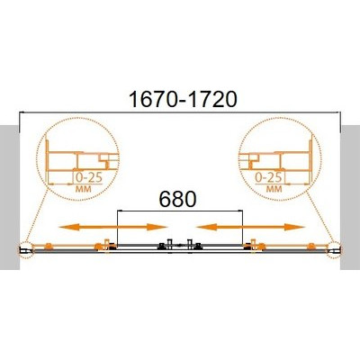 Душевая дверь Cezares Molveno-BF-2-170-C-Boro-IV