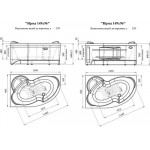 Ванна акриловая Radomir 149x96 Ирма Люкс / 2-83-2-1-9-216