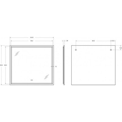 Зеркало Cezares CZR-SPC-INT-1000-900-LED-TCH-WARM-BL