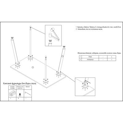 Обеденный стол Notta Тринити Лофт 140x80x75