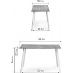 Обеденный стол Notta Тринити Лофт 140x80x75