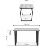 Обеденный стол Notta Лота Лофт 120x74x75