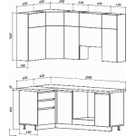 Кухонный гарнитур ВерсоМебель Эко Премиум 1.2x2.0 левая