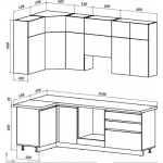 Кухонный гарнитур ВерсоМебель Эко Премиум 1.2x2.4 левая