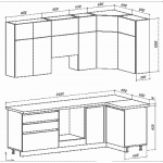 Кухонный гарнитур ВерсоМебель Эко Премиум 1.2x2.4 правая