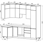 Кухонный гарнитур ВерсоМебель Эко Премиум 1.2x2.7 левая