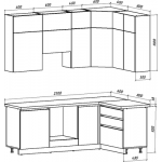 Кухонный гарнитур ВерсоМебель Эко Премиум 1.4x2.2 правая