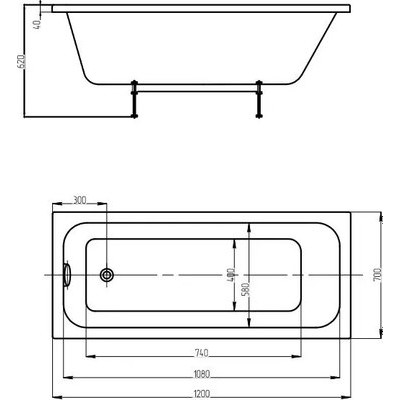 Ванна акриловая Aquatek Мия 120x70