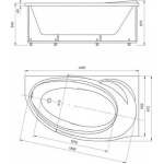 Ванна акриловая Aquatek Бетта 160 Правая / BET160-0000170