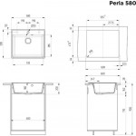 Мойка кухонная Maunfeld Perla 580 MFQS-580B