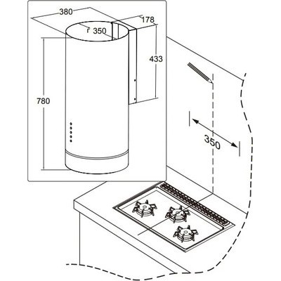 Вытяжка коробчатая MEFERI TUBE35BK Comfort