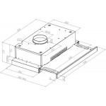 Вытяжка телескопическая MEFERI SLIDEBOX60BK Light