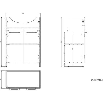 Тумба под умывальник Акваль EK.60.00.60.N