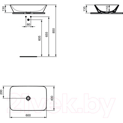 Умывальник Ideal Standard Connect Air E034801