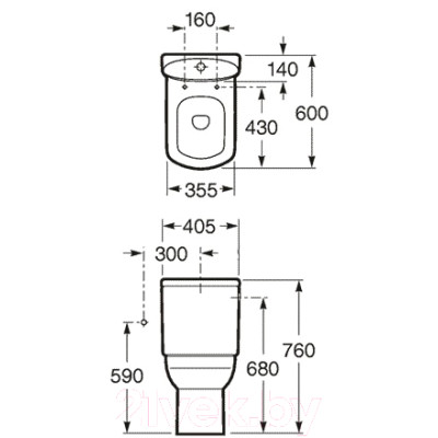 Унитаз напольный Roca Dama Senso Compacto 734151B000 + 7342518000 + ZRU9000040