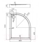 Душевой поддон Omnires Riverside 80x100 L